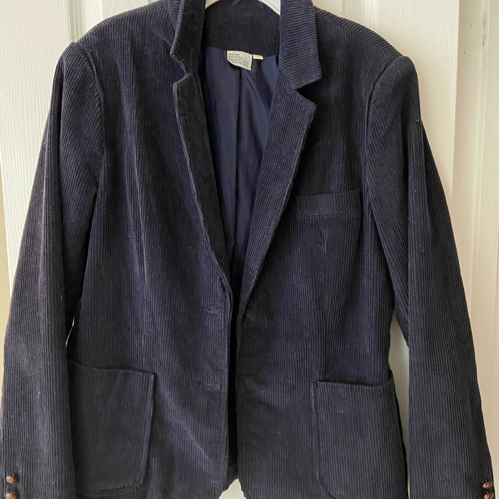 Vintage Boys Navy Blue Corduroy Blazer size 12/13